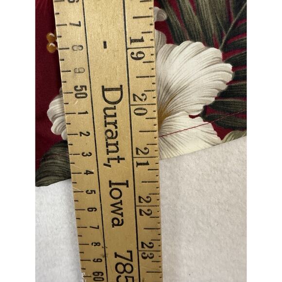 Vtg 90s Pacific Legends Hawaii Womens Red‎ Hibiscus Floral Top Pants Set Coastal - Picture 9 of 16